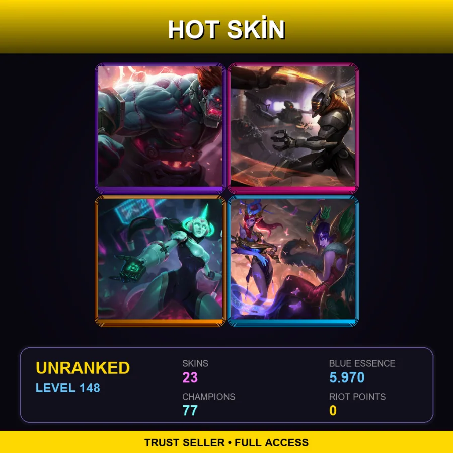 NA | Lv148 | Unranked | 23 Skin | 77 Champ