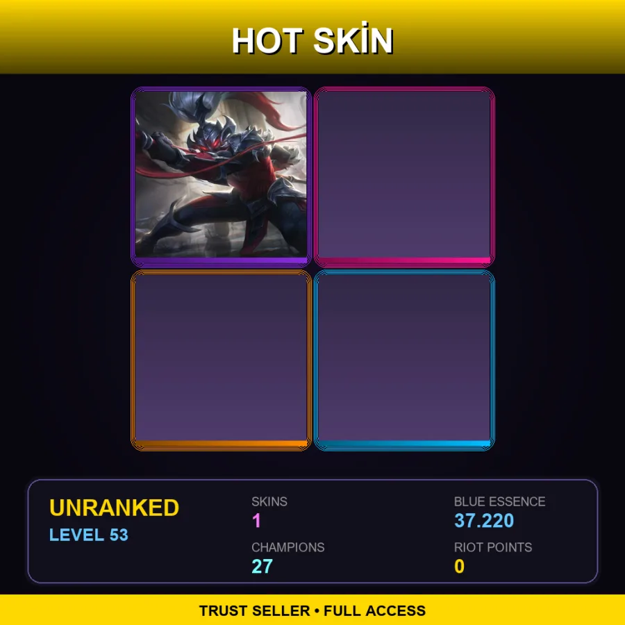 OCE | Lv53 | Unranked | 1 Skin | 27 Champ — Unranked / Smurf League of Legends