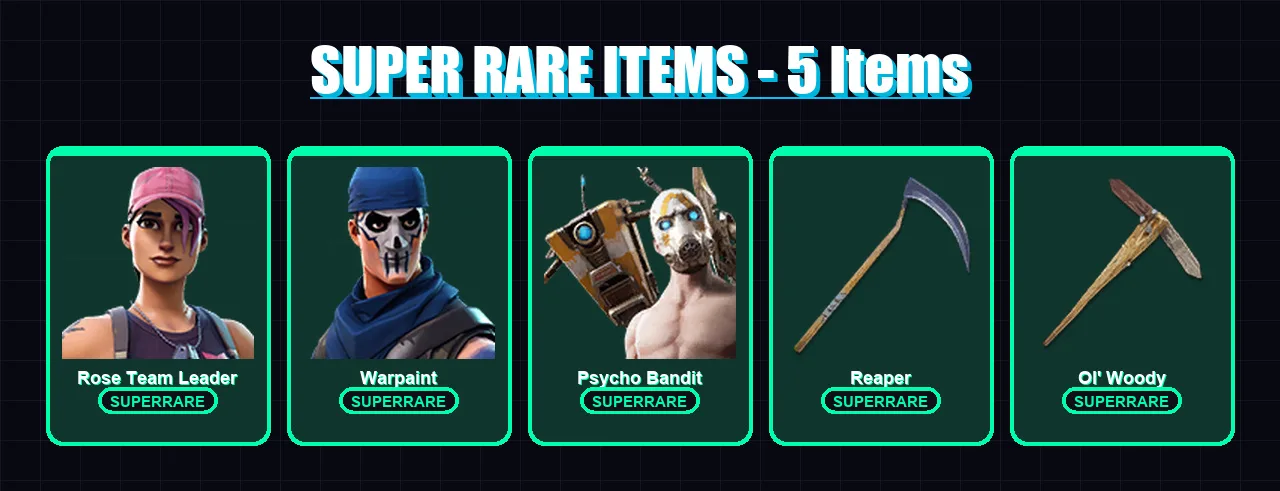 [PC/XBOX/PSN] | Rose Team Leader | Warpaint | Psycho Bandit | Hybrid | Fusion | 57 skin | 64 pickaxe | 59 emote | 64 glider | Lv813