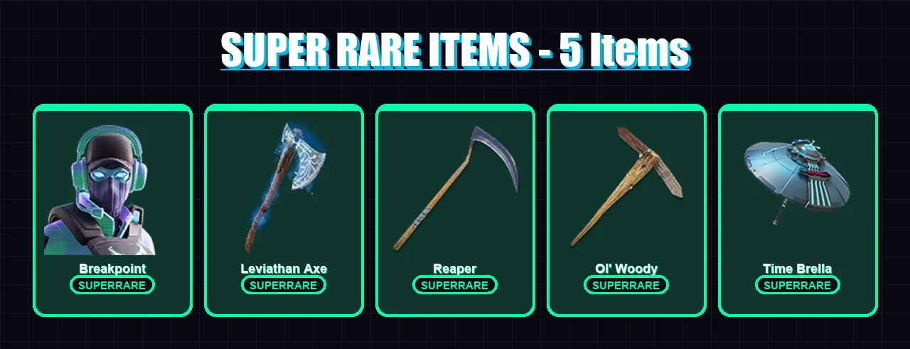 [PS4/PS5/XBOX/PC] | Breakpoint | The Ageless | Kymera | Torin | Menace | 153 skin | 159 pickaxe | 99 emote | 123 glider | Lv1650