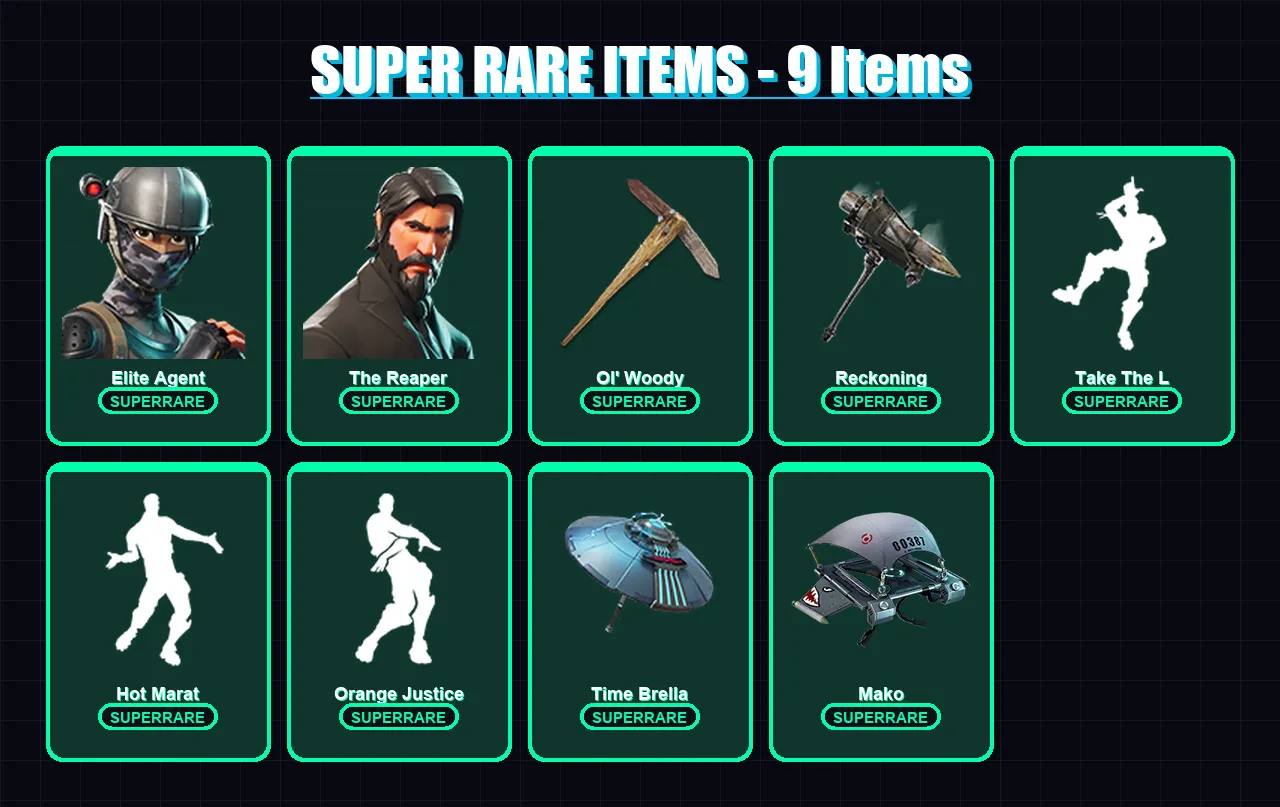 [PS4/PS5/PC] | Elite Agent | The Reaper | Carbide | Dark Voyager | Enforcer | 59 skin | 52 pickaxe | 68 emote | 69 glider | Lv969