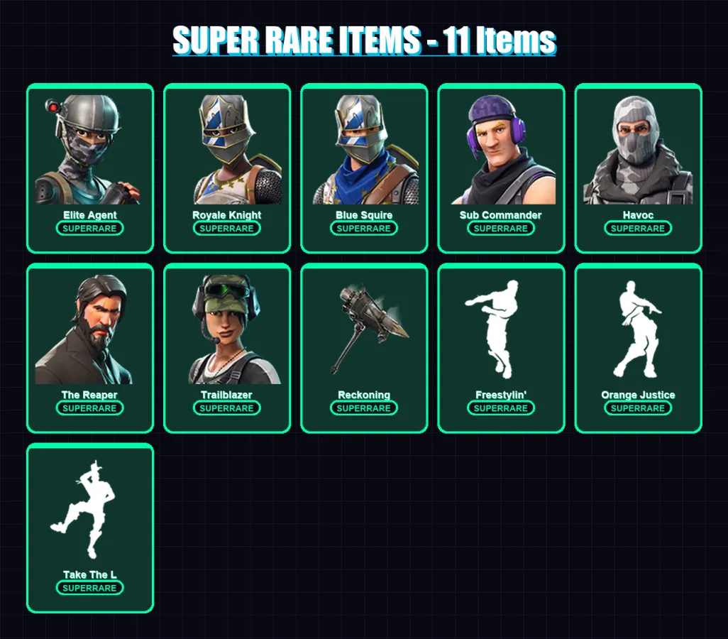 [PC/XBOX/PSN] | Elite Agent | Royale Knight | Blue Squire | Sub Commander | Havoc | 143 skin | 153 pickaxe | 111 emote | 93 glider | Lv1224