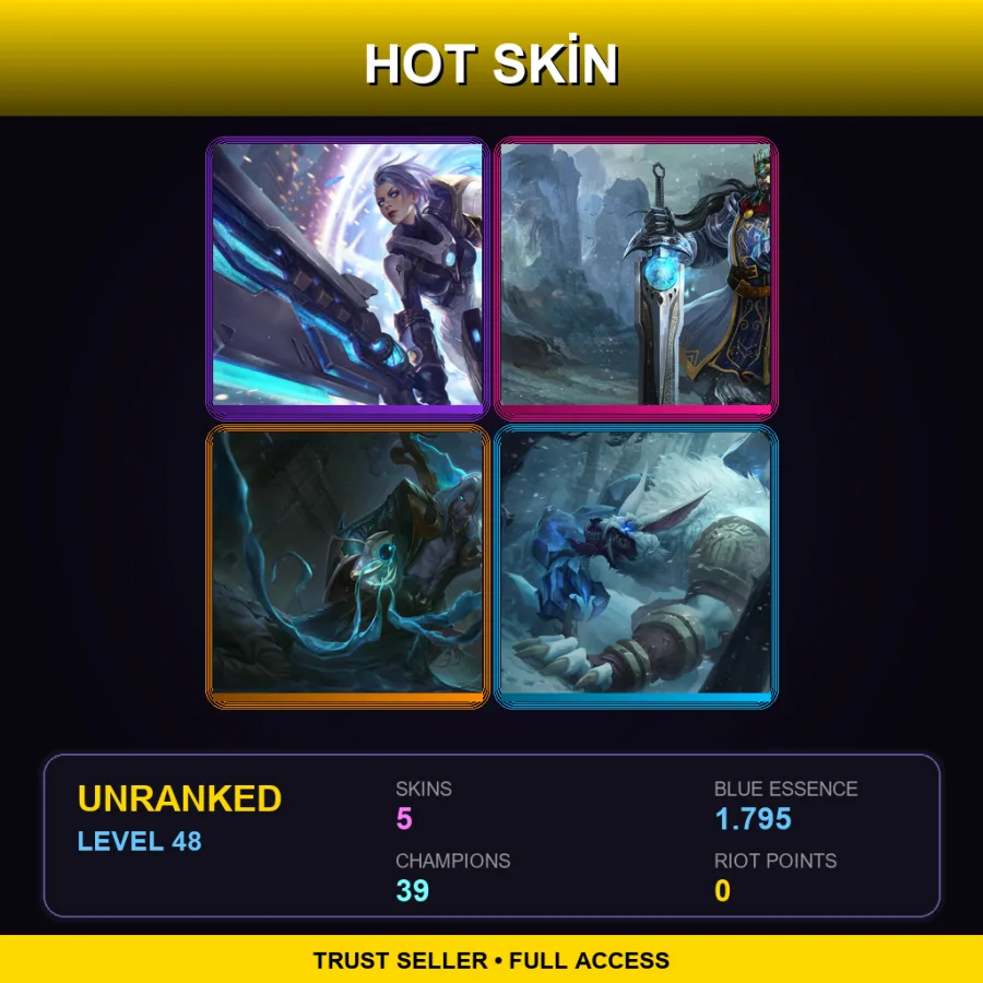 VN | Lv48 | Unranked | 5 Skin | 39 Champ