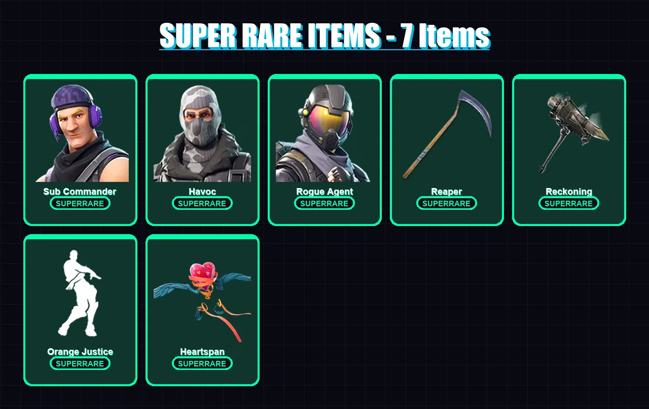 [PC/PSN] | Sub Commander | Havoc | Rogue Agent | The Visitor | Lynx | 51 skin | 49 pickaxe | 59 emote | 48 glider | Lv673