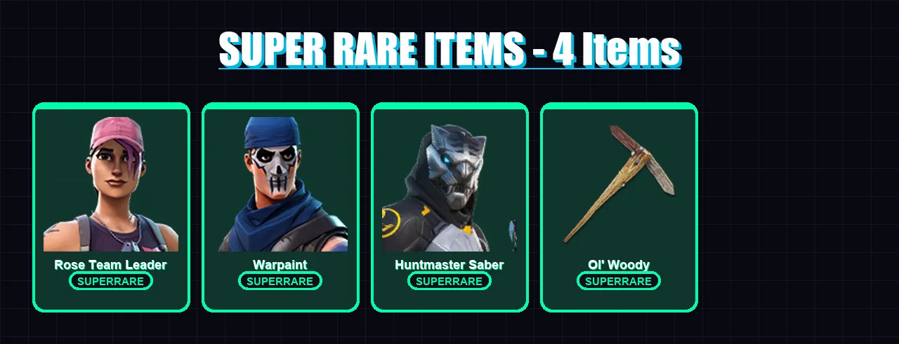 [SWITCH/PSN/PC] | Rose Team Leader | Warpaint | Huntmaster Saber | Hybrid | Gear Specialist Maya | 53 skin | 72 pickaxe | 67 emote | 59 glider | Lv8