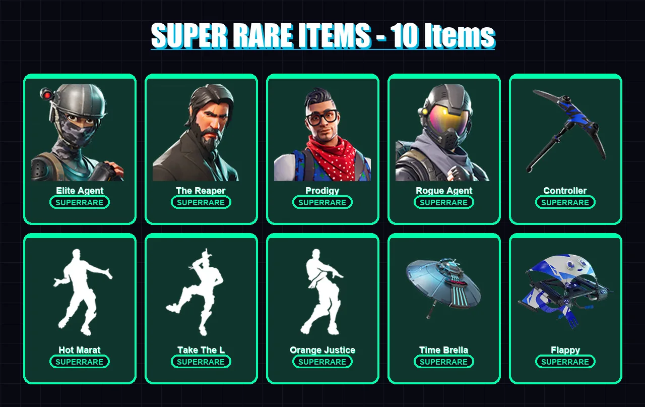 [PS4/PS5/XBOX/PC] | Elite Agent | The Reaper | Prodigy | Rogue Agent | Carbide | 27 skin | 35 pickaxe | 40 emote | 36 glider | Lv516