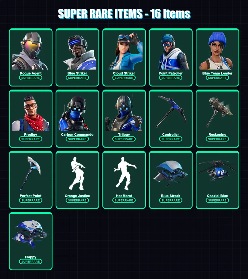 [PS4/PS5/XBOX/PC] | Rogue Agent | Blue Striker | Cloud Striker | 88 skin | Lv1032