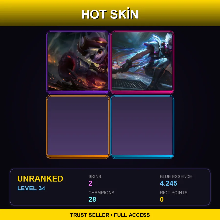 LAN | Lv34 | Unranked | 2 Skin | 28 Champ