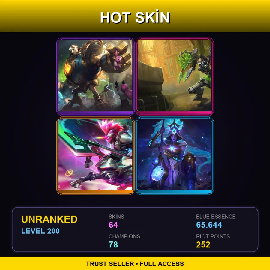 EUNE | Lv200 | Unranked | 64 Skin | 78 Champ — Garen Skin 43