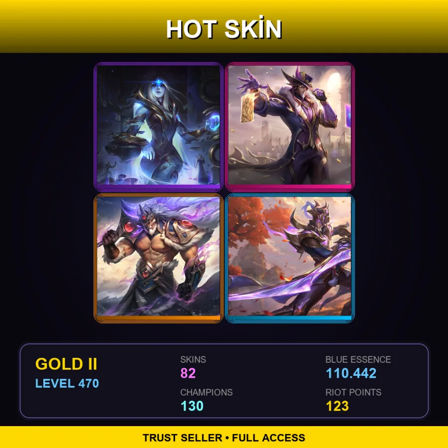 LAN | Lv470 | Gold II | 82 Skin | 130 Champ