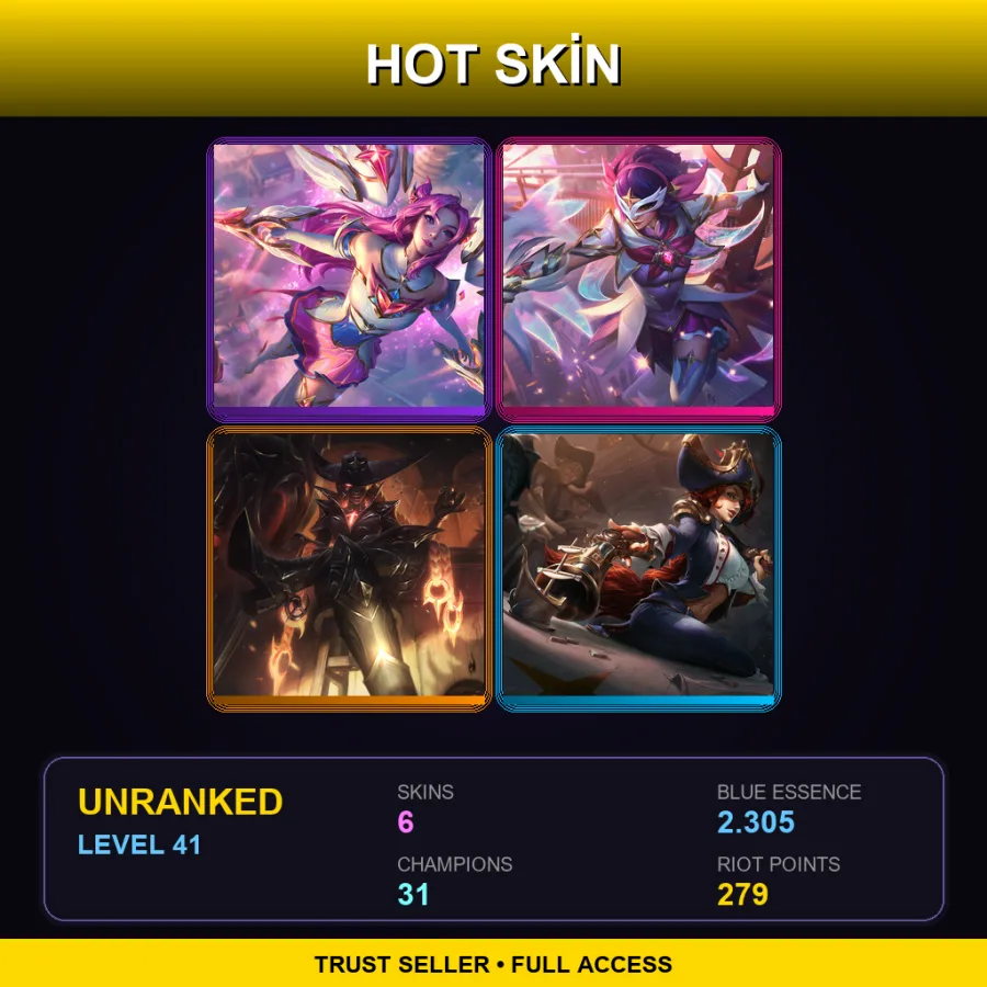 EUW | Lv41 | Unranked | 6 Skin | 31 Champ — Unranked / Smurf League of Legends