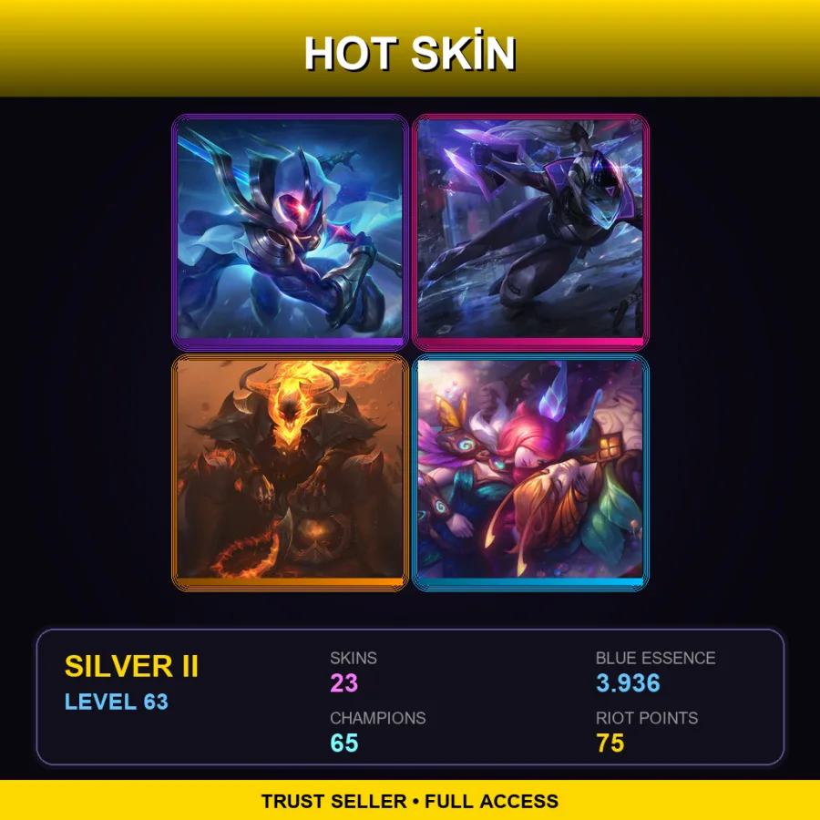 TR | Lv63 | Silver II | 23 Skin | 65 Champ