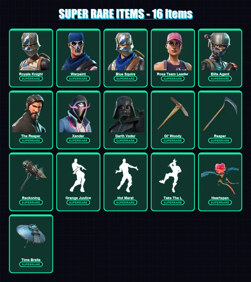 [PC/XBOX/PSN] | Royale Knight | Warpaint | Blue Squire | Rose Team Leader | Elite Agent | 135 skin | 128 pickaxe | 105 emote | 127 glider | Lv1735 — Fortnite account