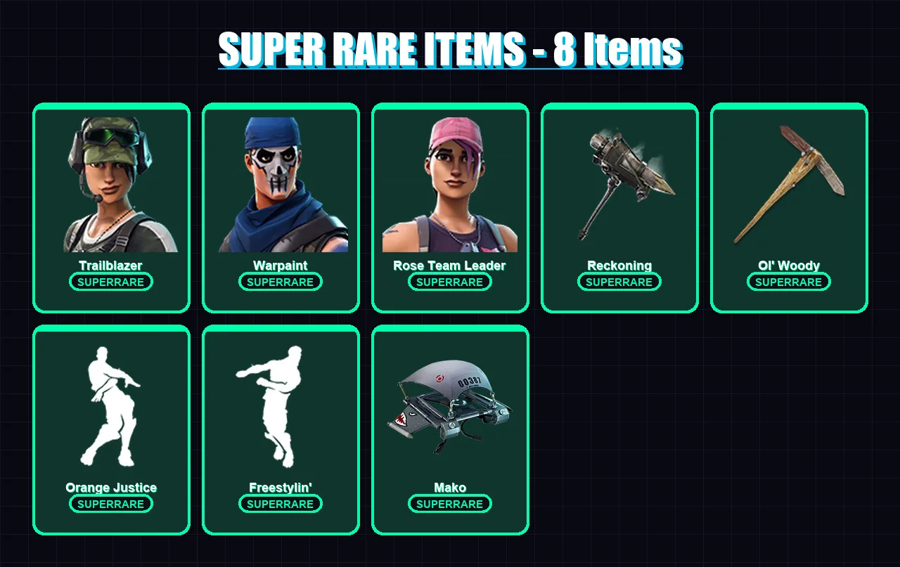 [PS4/PS5/PC] | Trailblazer | Warpaint | Rose Team Leader | The Scientist | Omega | 69 skin | 95 pickaxe | 72 emote | 84 glider | Lv1028 — Fortnite account