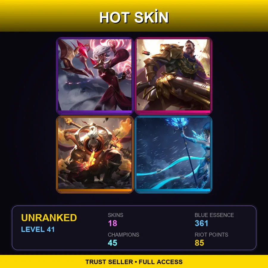 EUW | Lv41 | Unranked | 18 Skin | 45 Champ