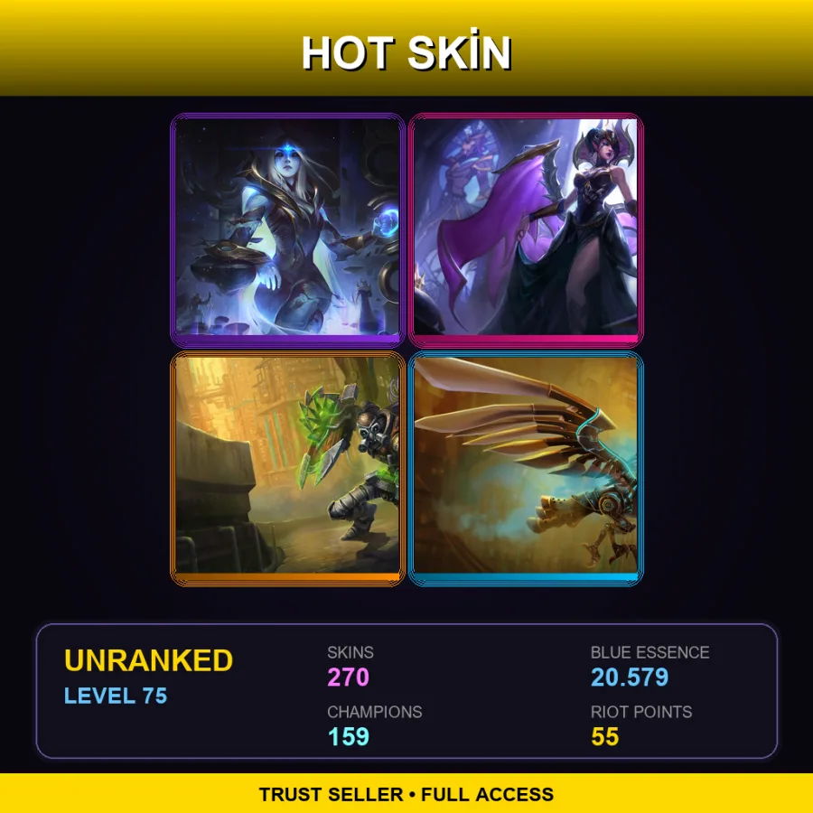 TW | Lv75 | Unranked | 270 Skin | 159 Champ
