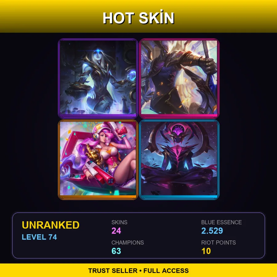 LAN | Lv74 | Unranked | 24 Skin | 63 Champ