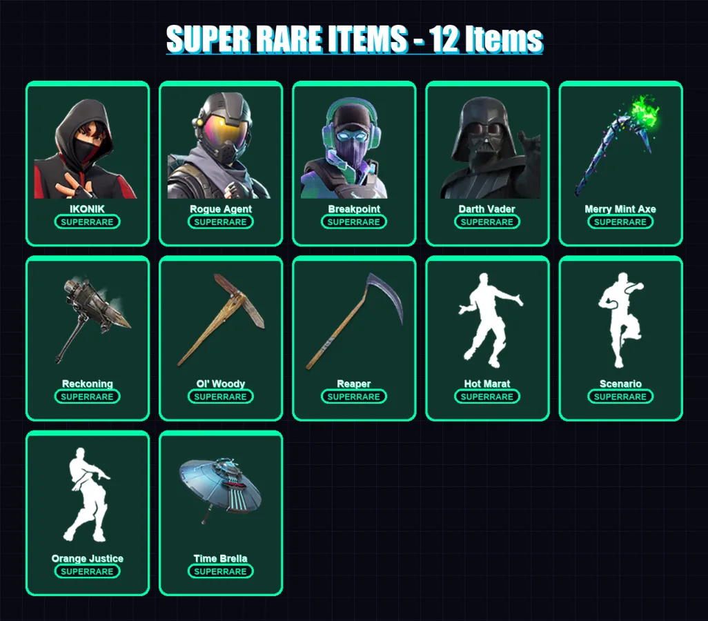 [PC/PSN] | IKONIK | Rogue Agent | Breakpoint | Darth Vader | Singularity | 296 skin | 292 pickaxe | 250 emote | 235 glider | Lv3561