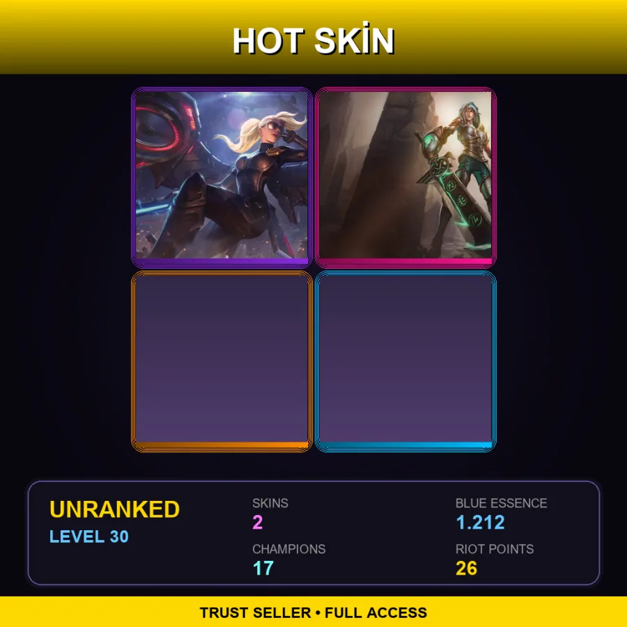 EUW | Riot Kayle | Redeemed Riven | 2 Skin | 17 Champ | Lv30
