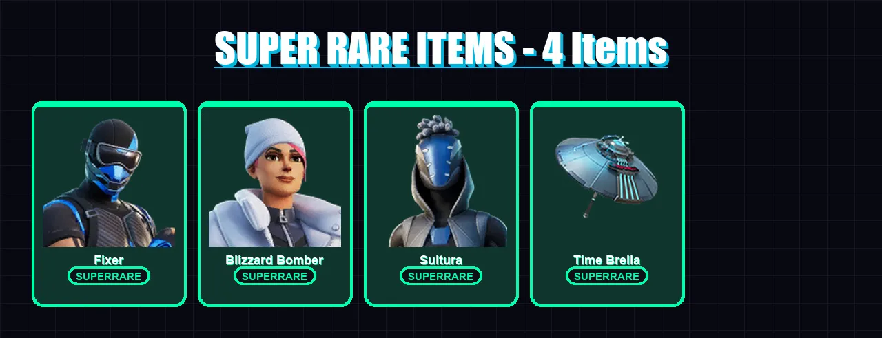 [PS4/PS5/XBOX/PC] | Fixer | Blizzard Bomber | Sultura | Joey | Kymera | 71 skin | 60 pickaxe | 44 emote | 58 glider | Lv919