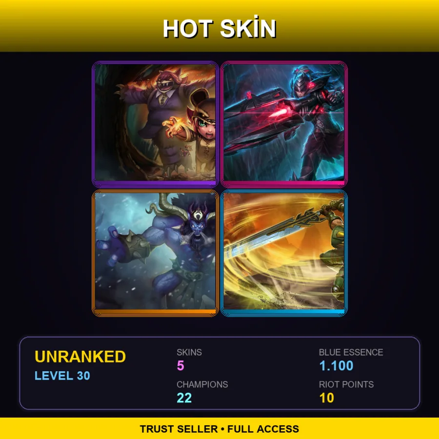 LAS | Lv30 | Unranked | 5 Skin | 22 Champ