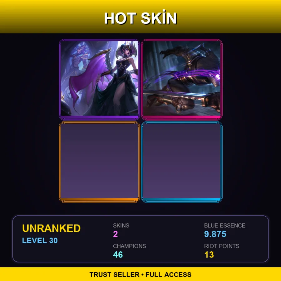 EUW | Lv30 | Unranked | 2 Skin | 46 Champ