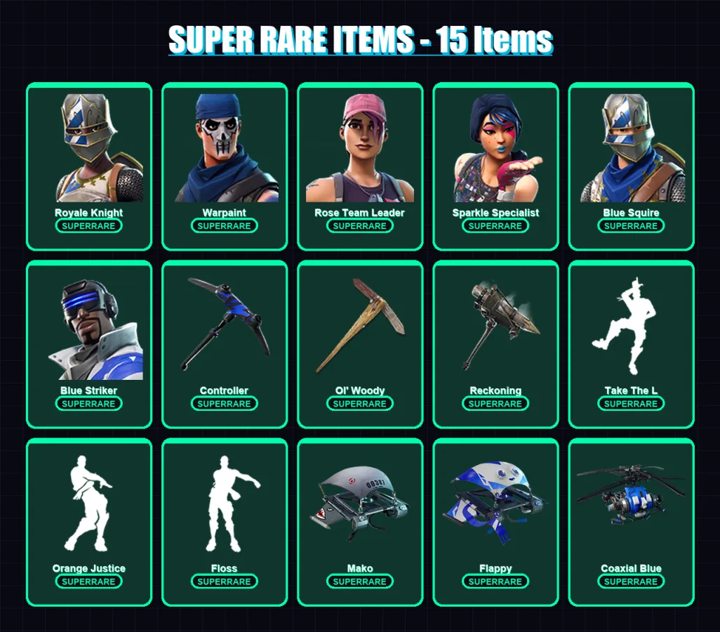 [PS4/PS5/XBOX/PC] | Royale Knight | Warpaint | Rose Team Leader | 31 skin | Lv532