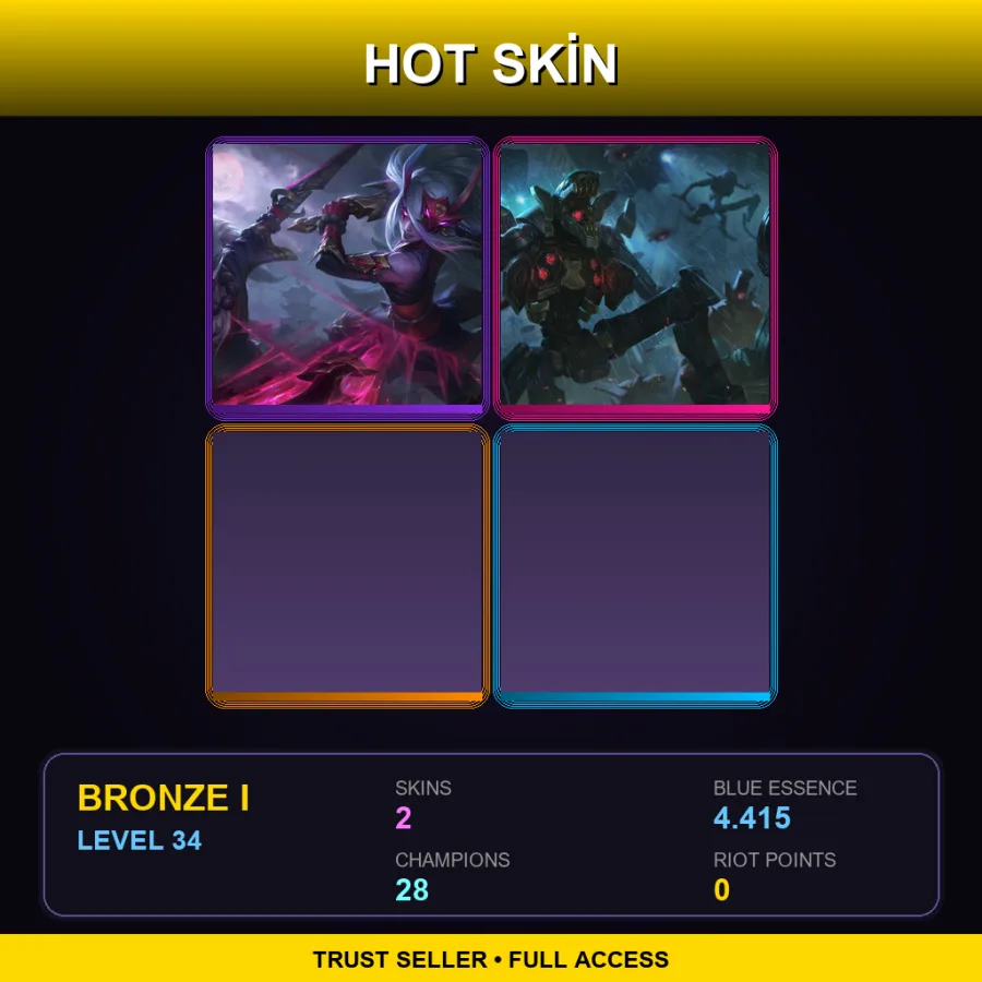 TR | Lv34 | Bronze I | 2 Skin | 28 Champ