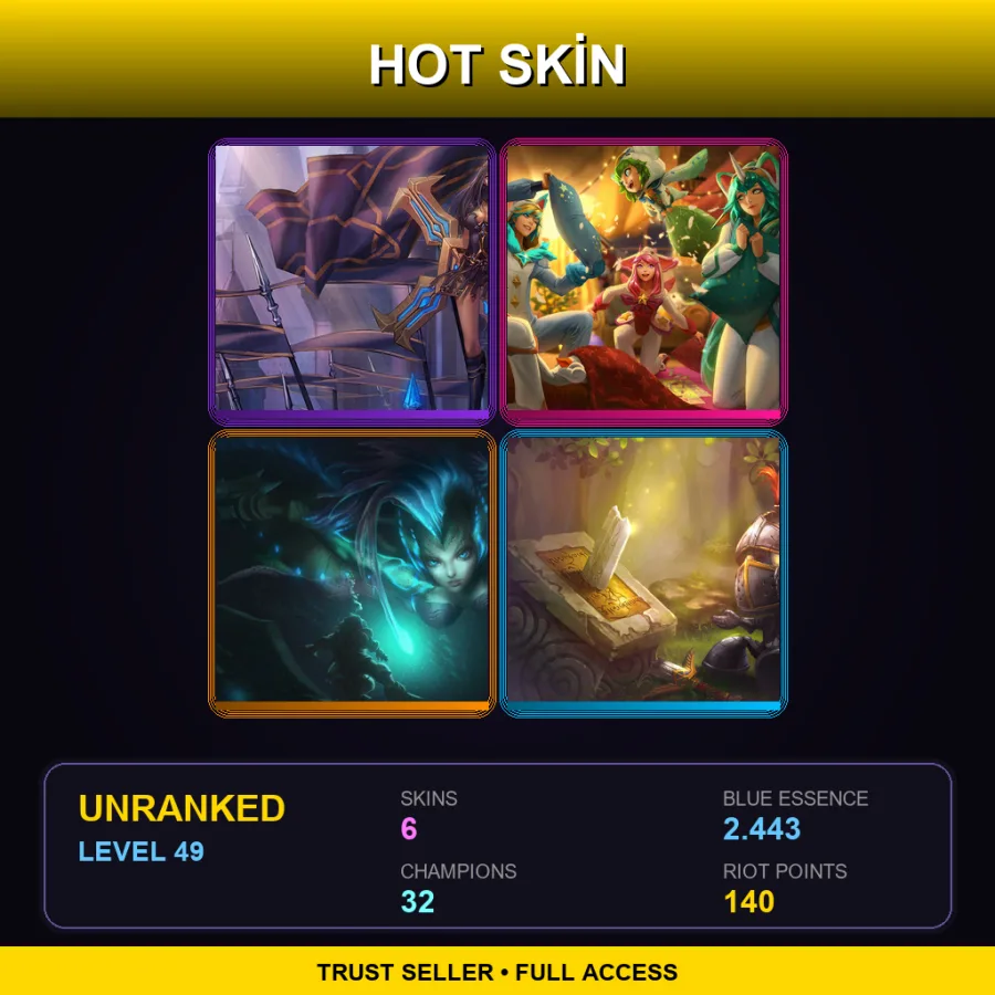 EUNE | Lv49 | Unranked | 6 Skin | 32 Champ — Deep Sea Nami