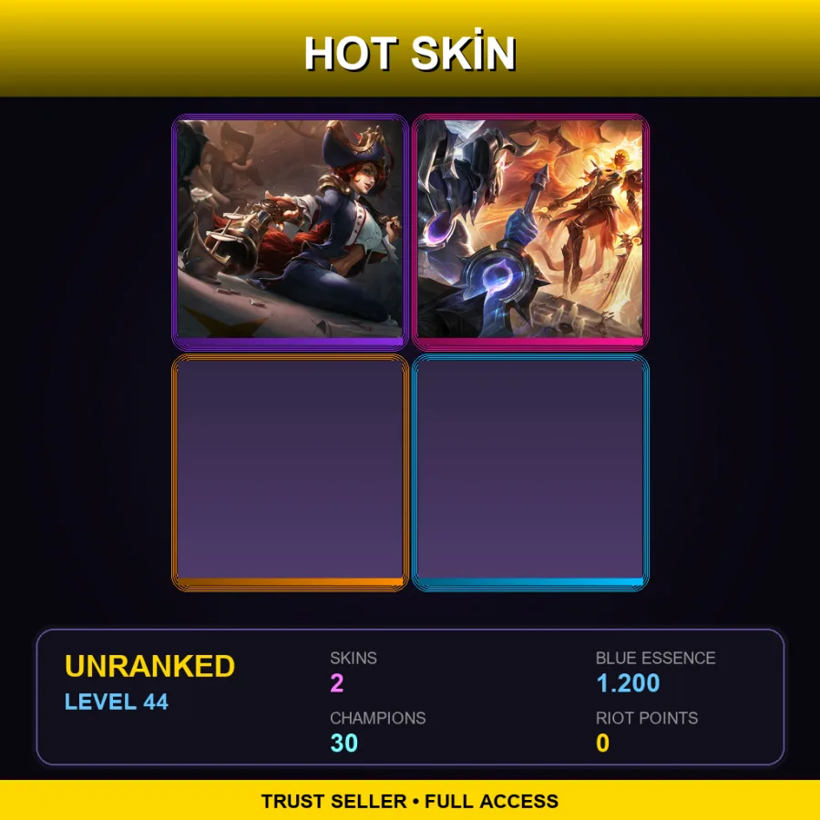 LAN | Waterloo Miss Fortune | Sun-Eater Kayle | 2 Skin | 30 Champ | Lv44