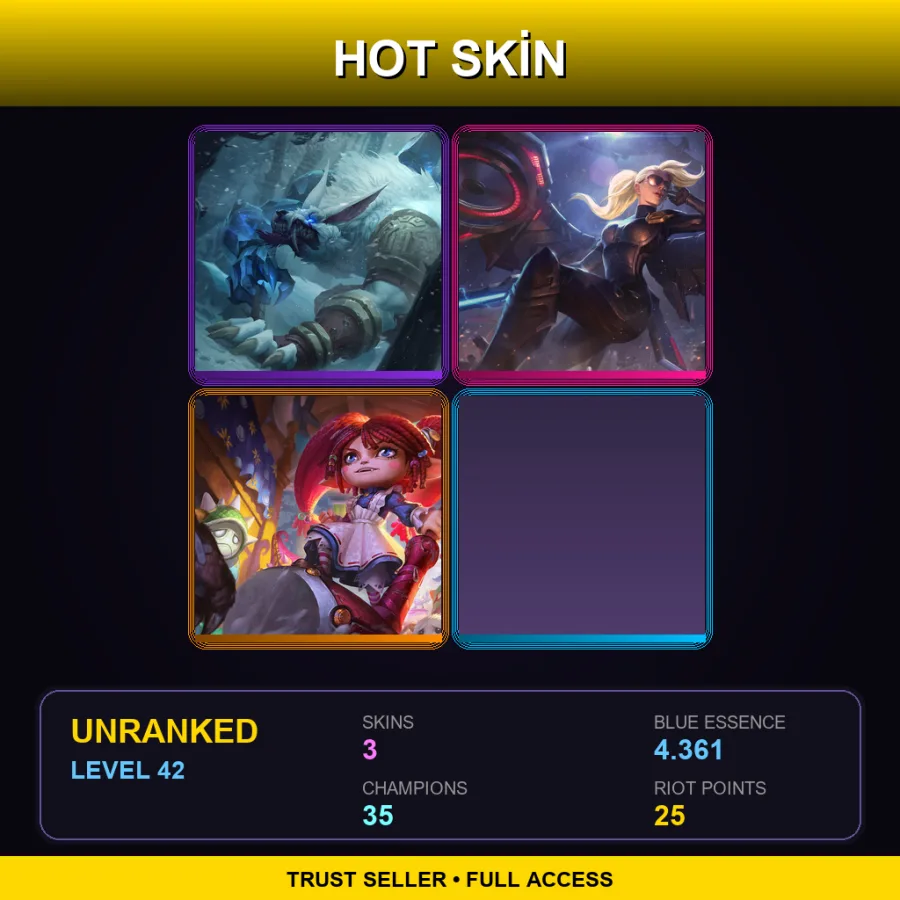 TR | Lv42 | Unranked | 3 Skin | 35 Champ