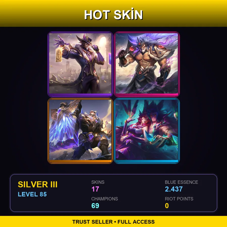 EUW | Lv85 | Silver III | 17 Skin | 69 Champ