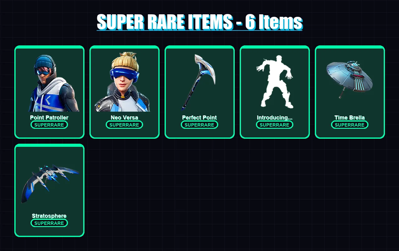 [PC/XBOX] | Point Patroller | Neo Versa | Hybrid | Spectra Knight | Sentinel | 106 skin | 118 pickaxe | 118 emote | 116 glider | Lv1723