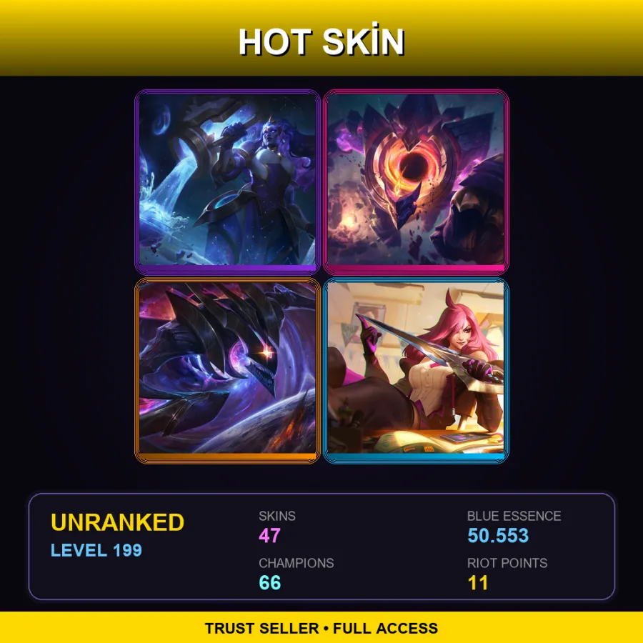 EUNE | Lv199 | Unranked | 47 Skin | 66 Champ — Battle Bunny Prime Riven