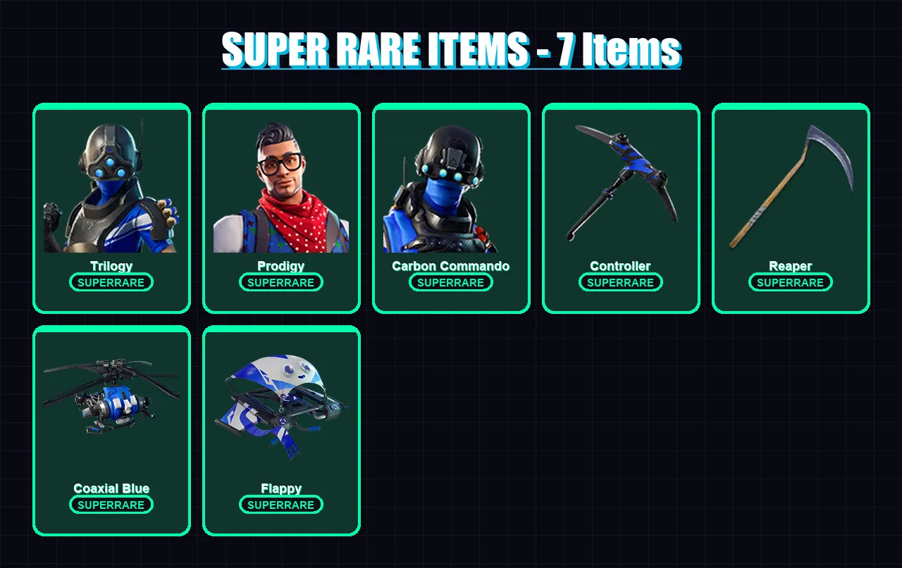 [PC/XBOX] | Trilogy | Prodigy | Carbon Commando | Mandalorian | Zenith | 210 skin | 230 pickaxe | 147 emote | 158 glider | Lv2989