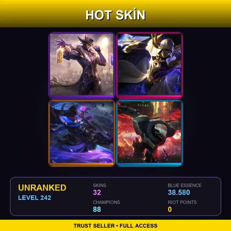 LAS | Lv242 | Unranked | 32 Skin | 88 Champ — Cosmic Reaver Kassadin