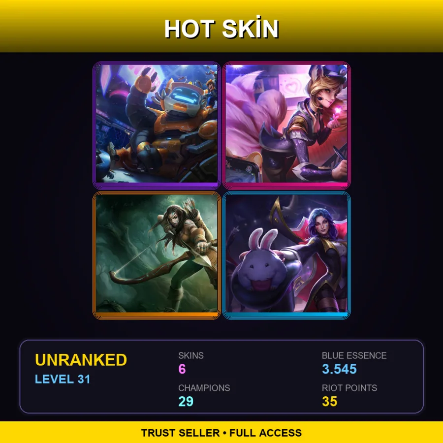 BR | Lv31 | Unranked | 6 Skin | 29 Champ