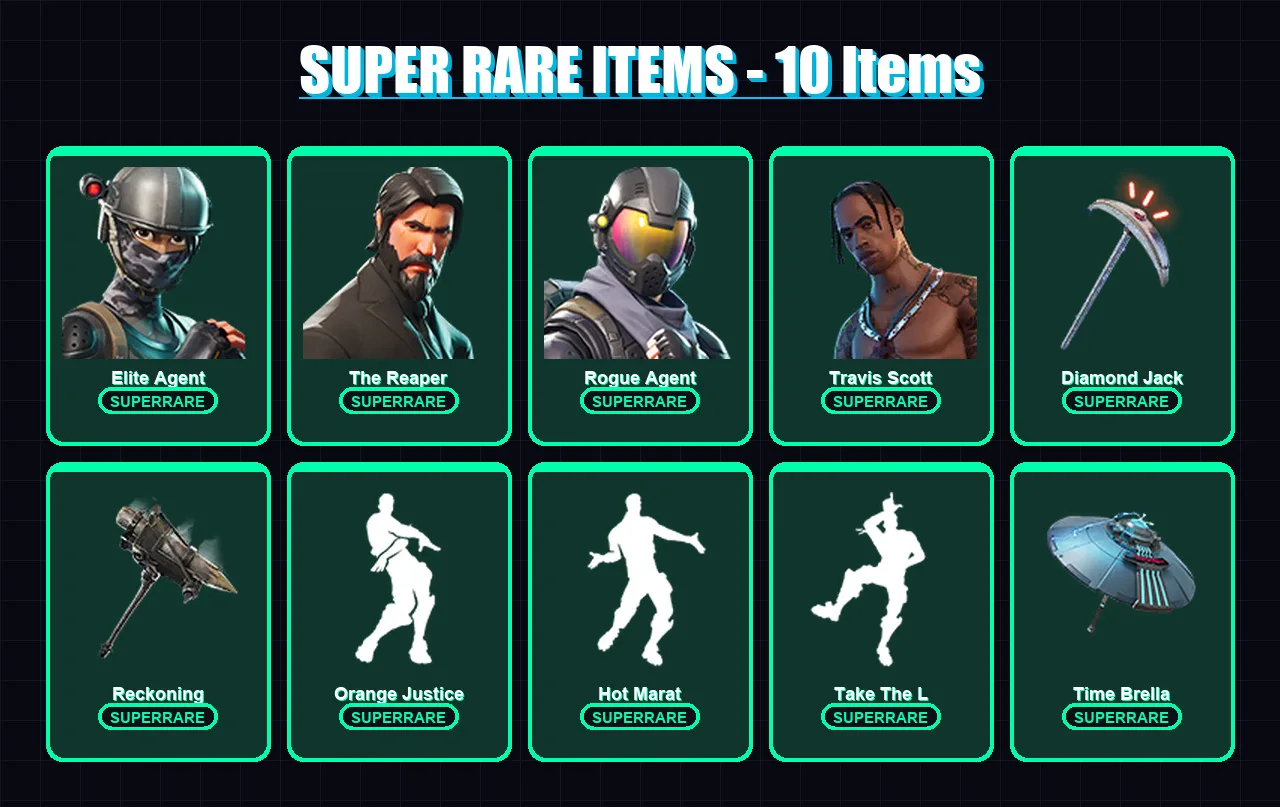 [PS4/PS5/XBOX/PC] | Elite Agent | The Reaper | Rogue Agent | Travis Scott | Drift | 110 skin | 114 pickaxe | 119 emote | 115 glider | Lv2337