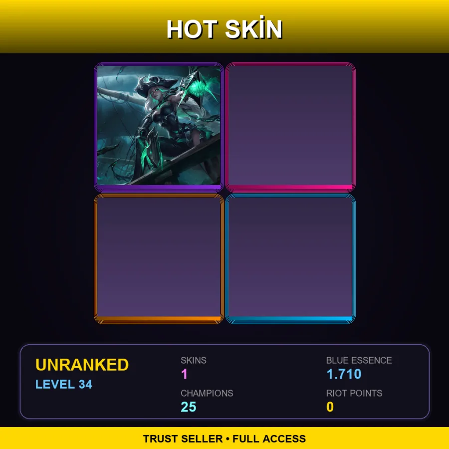 EUW | Lv34 | Unranked | 1 Skin | 25 Champ