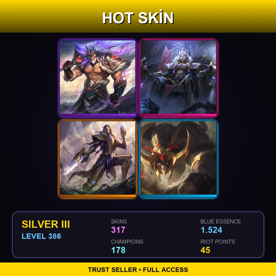 VN | Lv386 | Silver III | 317 Skin | 178 Champ