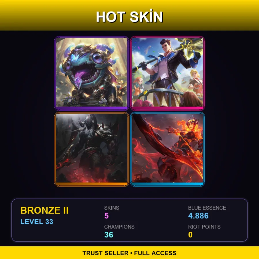 TW | Lv33 | Bronze II | 5 Skin | 36 Champ