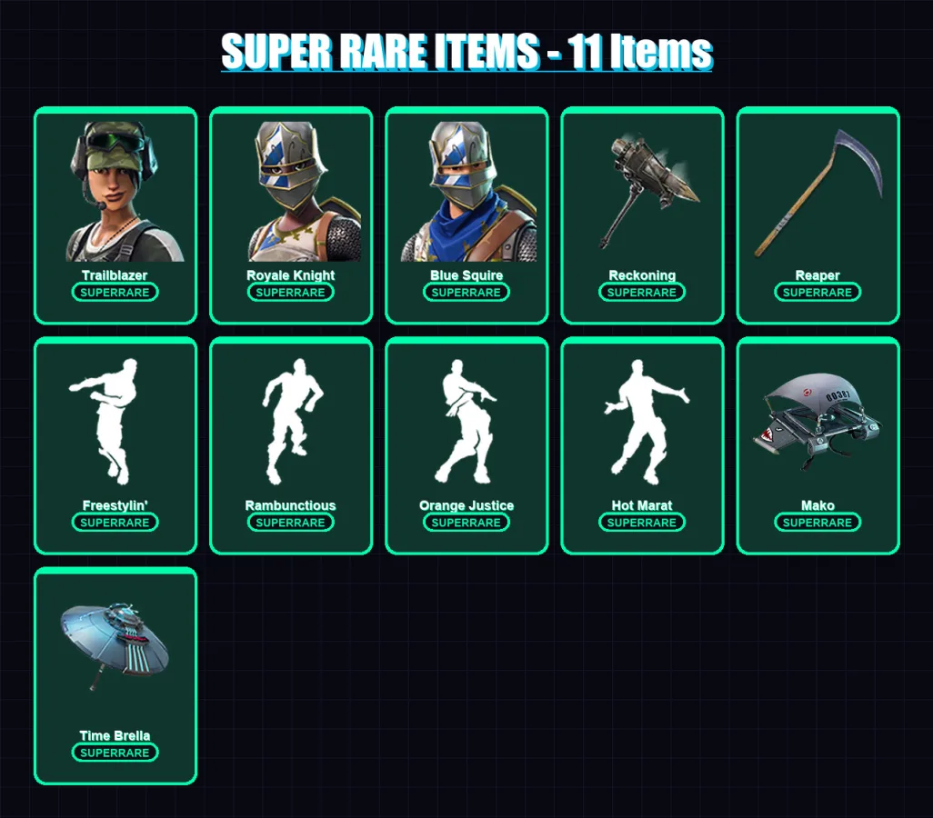 [PS4/PS5/XBOX/PC] | Trailblazer | Royale Knight | Blue Squire | The Ice King | Catalyst | 123 skin | 161 pickaxe | 129 emote | 119 glider | Lv2107
