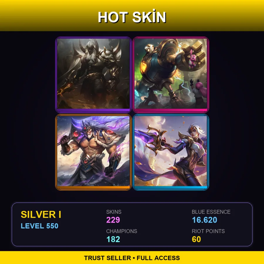 TR | Lv550 | Silver I | 229 Skin | 182 Champ