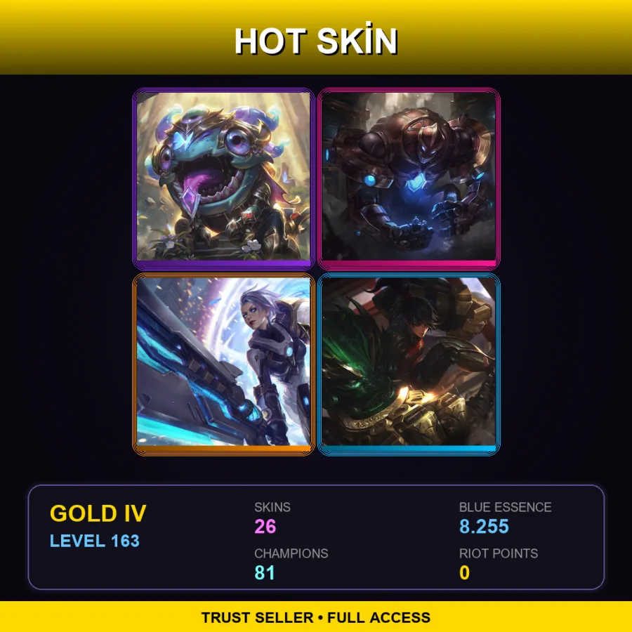 LAS | Lv163 | Gold IV | 26 Skin | 81 Champ