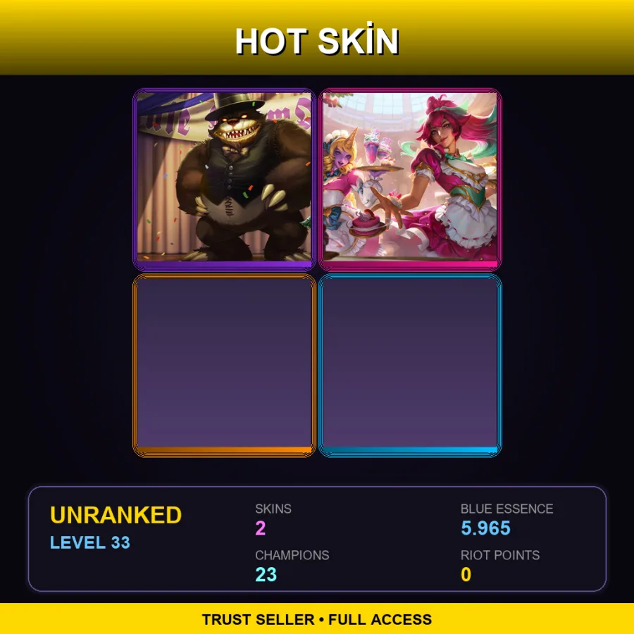 LAN | Lv33 | Unranked | 2 Skin | 23 Champ