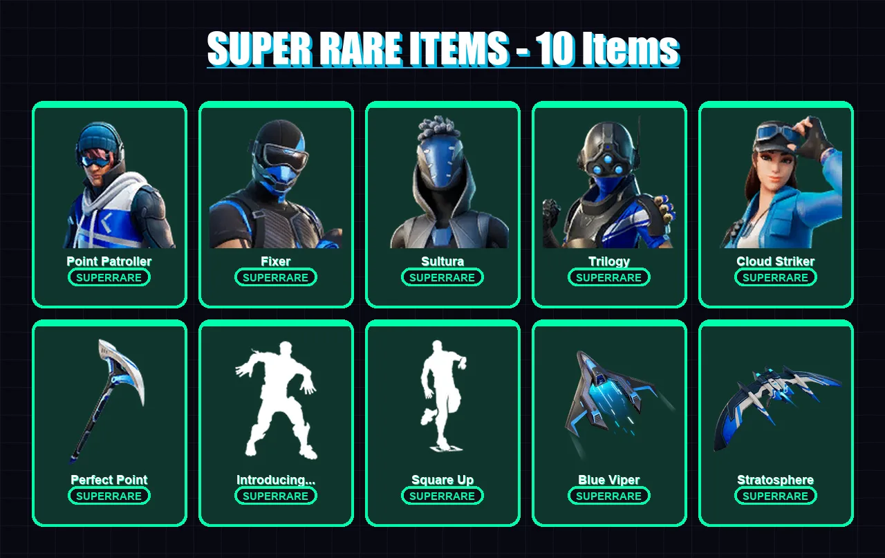 [PC/XBOX] | Point Patroller | Fixer | Sultura | Trilogy | Cloud Striker | 9 skin | 14 pickaxe | 8 emote | 14 glider | Lv144 — Game account