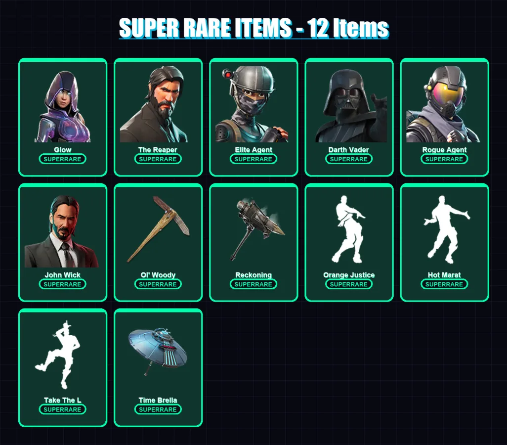 [PC/PSN] | Glow | The Reaper | Elite Agent | Darth Vader | Rogue Agent | 305 skin | 307 pickaxe | 270 emote | 255 glider | Lv5149 — Fortnite account
