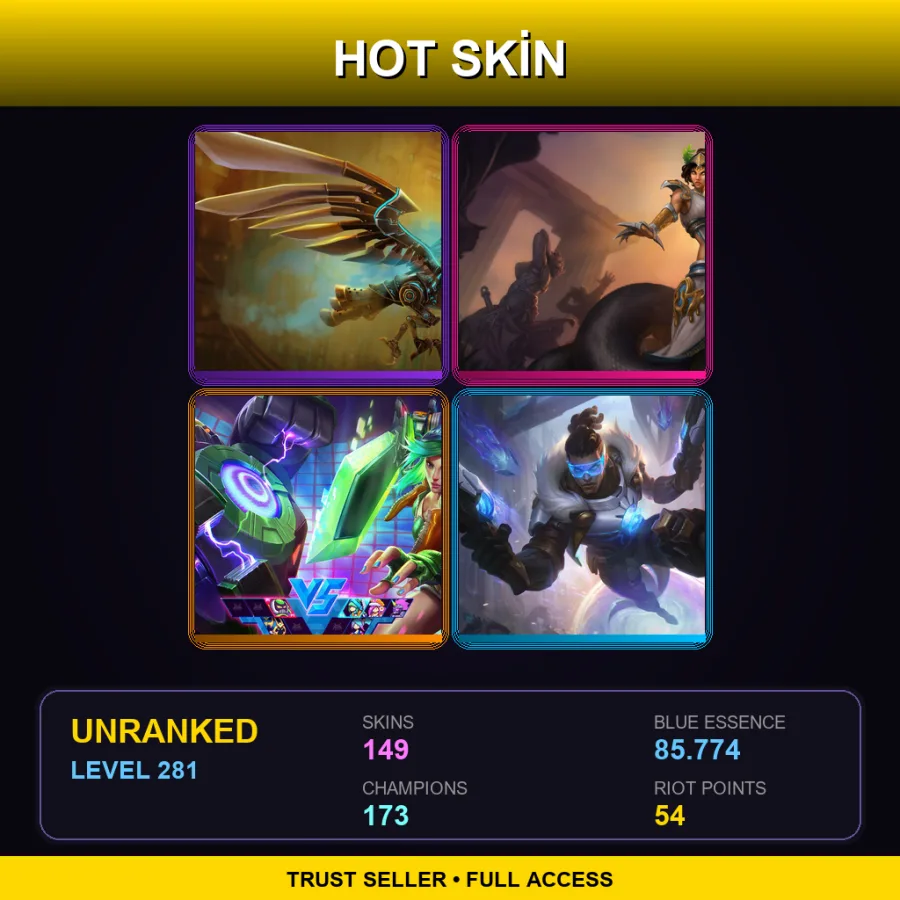 BR | Lv281 | Unranked | 149 Skin | 173 Champ — LoL account