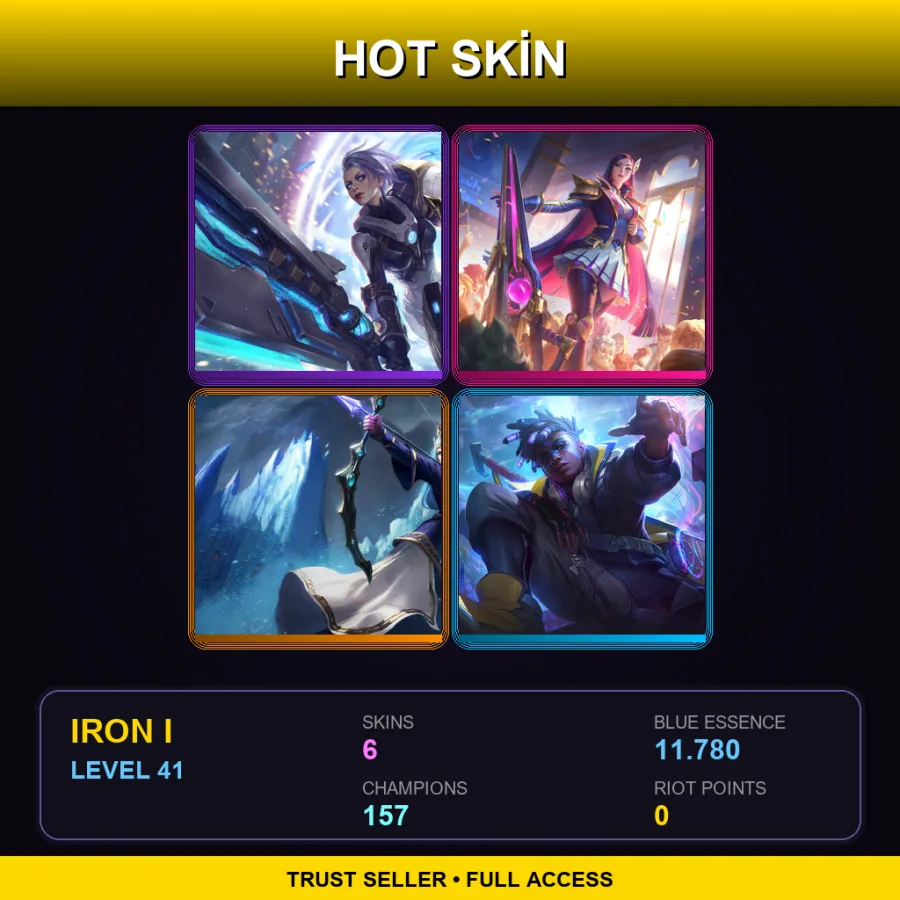 SG | Lv41 | Iron I | 6 Skin | 157 Champ — LoL account