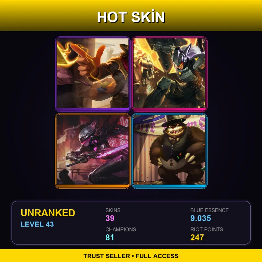 EUNE | Lv43 | Unranked | 39 Skin | 81 Champ — LoL account